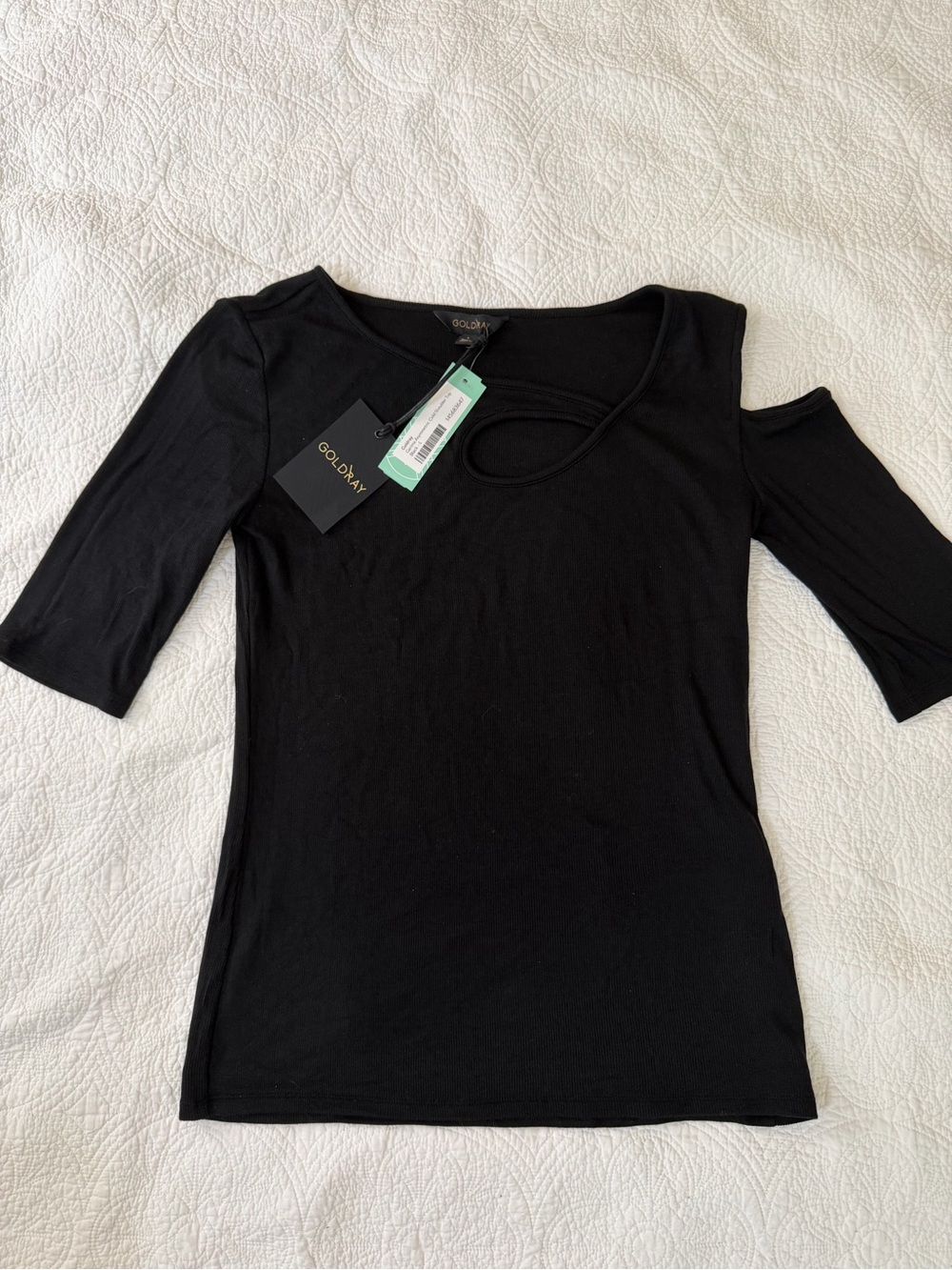 Black Cold-Shoulder Women's Top